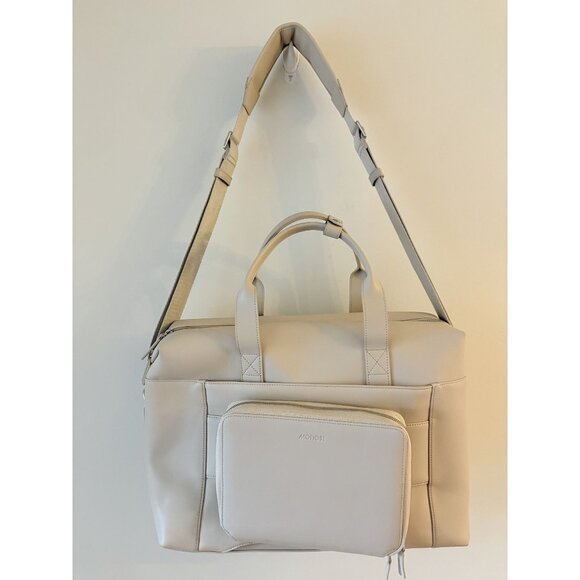 Monos Metro Weekender Duffle Bag Like New Ivory Tan - Picture 2 of 7